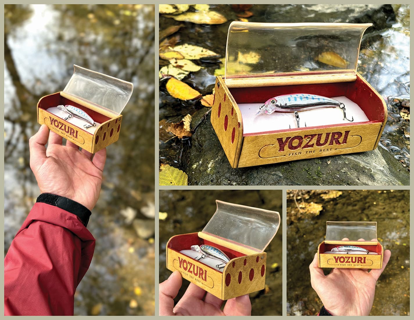 YO-ZURI lure packaging photographed outdoors